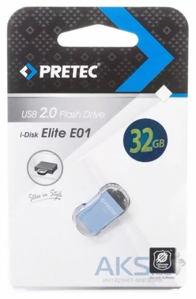 Флешка Pretec Elite 32Gb (E2T32G-1BU) Blue - фото 2