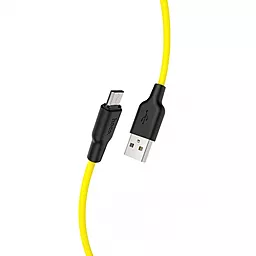 Кабель USB Hoco X21 Plus Silicone 0.25M micro USB Cable Yellow