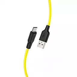 Кабель Hoco X21 Plus Silicone USB-A - micro USB 12w 2.4a 0.25м cable Yellow