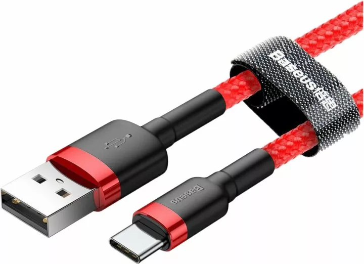 Кабель Baseus Cafule USB-A - Type-C 15w 3a 0.5м cable Red (CATKLF-A09) - фото 2