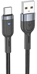 Кабель Hoco U117 intelligent power-off USB-A - Type-C 15w 3a 1.2м cable Black - фото Кабель Hoco U117 intelligent power-off USB-A - Type-C 15w 3a 1.2м cable Black