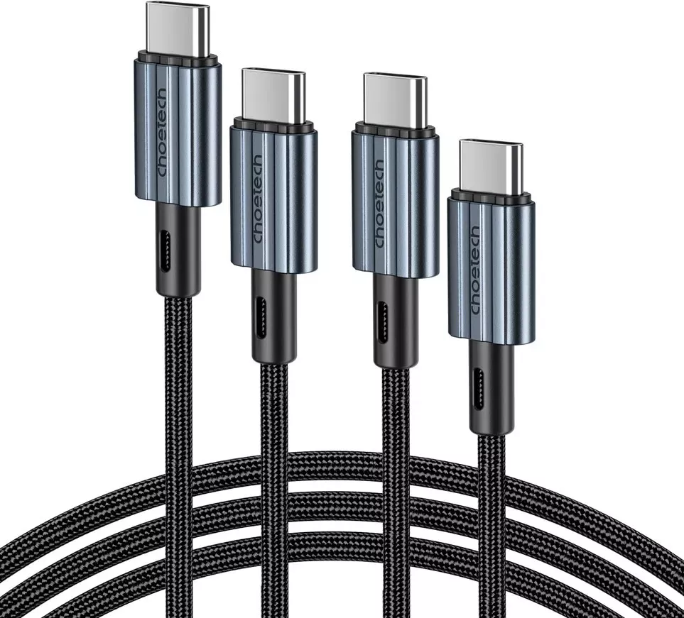 Кабель Choetech USB Type-C - Type-C 60w 3a 2м PD cable Black (XCC-1015) - фото 2