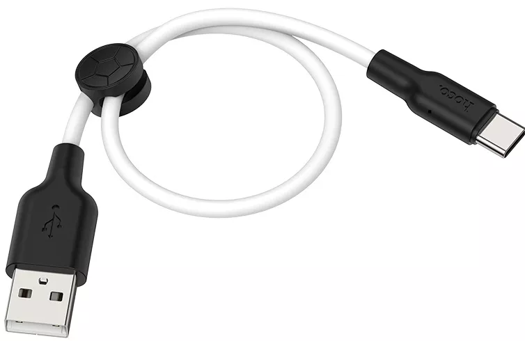 Кабель Hoco X21 Plus Silicone USB-A - Type-C 15w 3a 0.25м cable White - фото 1
