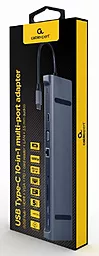 Мультипортовый USB Type-C хаб Cablexpert 10-in-1 hub gray (A-CM-COMBO10-01) - миниатюра 4
