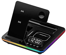 Бездротова док-станція EasyLife 5-in-1 wireless charger black - фото Бездротова док-станція EasyLife 5-in-1 wireless charger black