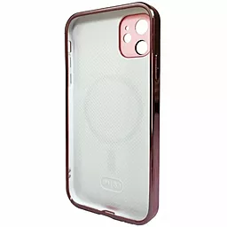 Чехол AG Glass Sapphire Frame MagSafe Logo for Apple iPhone 12  Pink - миниатюра 2