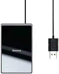 Бездротовий (індукційний) зарядний пристрій Baseus Card Ultra-thin 15W with USB cable Black (WX01B-01)