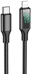Кабель Borofone BU32 Digital Display USB Type-C - Lightning 20w 3a 1.2м PD сable Black - фото Кабель Borofone BU32 Digital Display USB Type-C - Lightning 20w 3a 1.2м PD сable Black