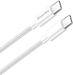 USB PD Кабель ColorWay 100W 5A USB Type-C - Type-C Cable White (CW-CBPDCC058-WT) - мініатюра 2