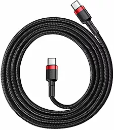 Кабель USB PD Baseus Cafule 60W 3A Type-C - Type-C Cable Black/Red (CATKLF-G91) - миниатюра 2