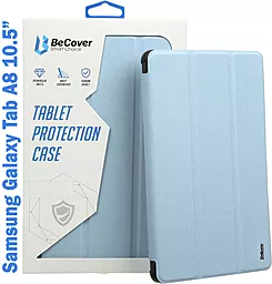 Чехол-книжка Soft Edge BeCover с креплением для стилуса для Samsung Galaxy Tab A8 10.5 (2021) SM-X200 / SM-X205 Light Blue (708331) - фото Чехол-книжка Soft Edge BeCover с креплением для стилуса для Samsung Galaxy Tab A8 10.5 (2021) SM-X200 / SM-X205 Light Blue (708331)