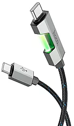 Кабель Hoco U123 Regent colorful USB Type-C - Type-C 60w 3a 1.2м PD cable Black - фото Кабель Hoco U123 Regent colorful USB Type-C - Type-C 60w 3a 1.2м PD cable Black