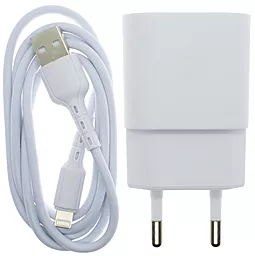 Мережевий зарядний пристрій iZi LW-11 + L-18 USB Lightning Cable White