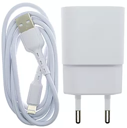 Сетевое зарядное устройство iZi LW-11 + L-18 1a home charger + Lightning cable white - фото Сетевое зарядное устройство iZi LW-11 + L-18 1a home charger + Lightning cable white