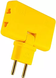 Мережевий перехідник 3in1 UK / US-EU 10А поворотний 180 Yellow (HK338Y) Voltronic