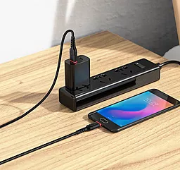 Кабель Hoco X59 USB-A - micro USB 12w 2.4a 2м cable Black - мініатюра 6