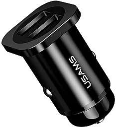 Автомобильное зарядное устройство с быстрой зарядкой Usams C7 Metal 2.4a 2xUSB-A ports car charger black (US-CC054) - фото Автомобильное зарядное устройство с быстрой зарядкой Usams C7 Metal 2.4a 2xUSB-A ports car charger black (US-CC054)