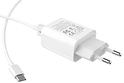 Сетевое зарядное устройство Hoco C62A Victoria 2USB + Type-C Cable White - миниатюра 2