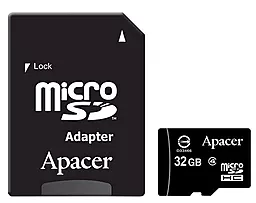 Карта пам'яті Apacer microSDHC 32GB Class 4 + SD-адаптер (AP32GMCSH4-R) - фото Карта пам'яті Apacer microSDHC 32GB Class 4 + SD-адаптер (AP32GMCSH4-R)