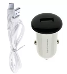Автомобильное зарядное устройство WUW T21 + USB Type-C Cable White - миниатюра 2