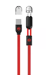 Кабель USB WK 2-in-1 USB to micro USB/Lightning Cable Red (WKC-001-RD)