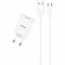 Сетевое зарядное устройство Usams T21 Charger kit 2.1a home charger + USB-C cable white (US-CC075) - фото Сетевое зарядное устройство Usams T21 Charger kit 2.1a home charger + USB-C cable white (US-CC075)