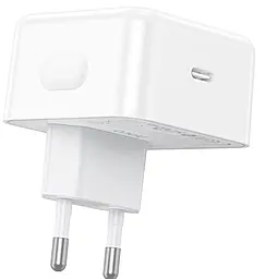 Сетевое зарядное устройство Hoco C161A 40w PD USB-C fast charger white - фото Сетевое зарядное устройство Hoco C161A 40w PD USB-C fast charger white