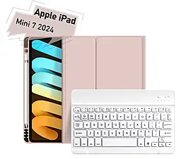 Чехол-книжка BeCover с беспроводной клавиатурой для Apple iPad Mini 2024 Pink (712996) - фото Чехол-книжка BeCover с беспроводной клавиатурой для Apple iPad Mini 2024 Pink (712996)