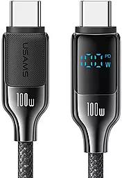 Кабель Usams SJ742 USB Type-C - Type-C 100w 5a 1.2м PD cable Gray