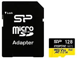 Карта памяти Silicon Power microSDXC Inspire 128GB UHS-I U3 V30 A1 Class 10 + Adapter (SP128GBSTXLV3V1NSP) - фото Карта памяти Silicon Power microSDXC Inspire 128GB UHS-I U3 V30 A1 Class 10 + Adapter (SP128GBSTXLV3V1NSP)