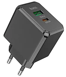 Мережевий зарядний пристрій Hoco CS14A 20w PD USB-C/USB-A ports charger black