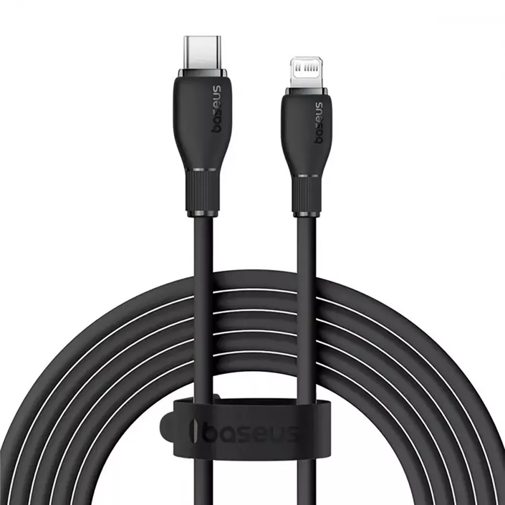 Кабель Baseus Pudding Series USB Type-C - Lightning 20w 3a 1.2м PD сable Black (P10355701111-00) - фото 1