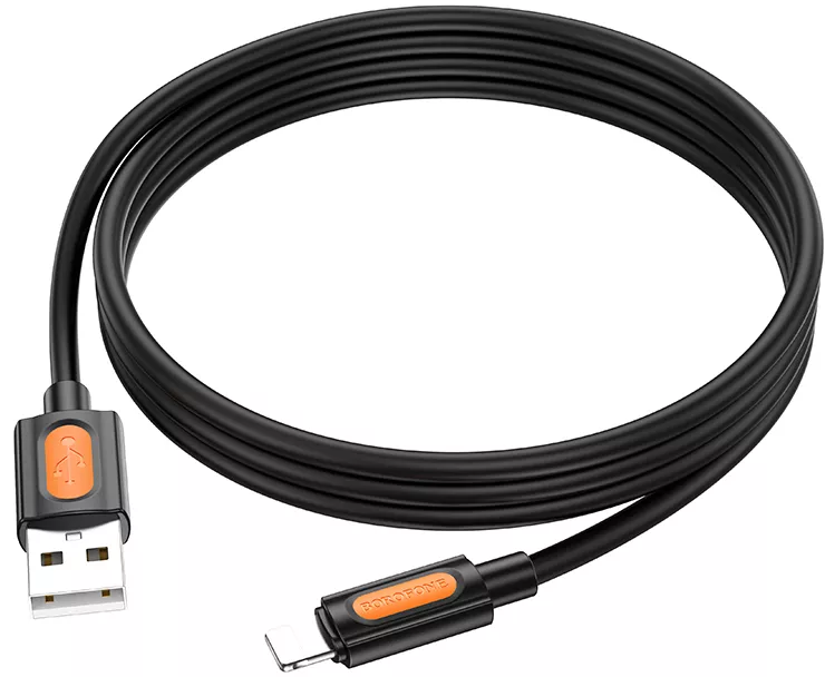 Кабель Borofone BX114 Structure USB-A - Lightning 12w 2.4a 1м cable Black - фото 4