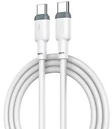 Кабель XO NB208B Liquid Silicone USB Type-C - Type-C 60w 3a 1м PD cable White - фото Кабель XO NB208B Liquid Silicone USB Type-C - Type-C 60w 3a 1м PD cable White