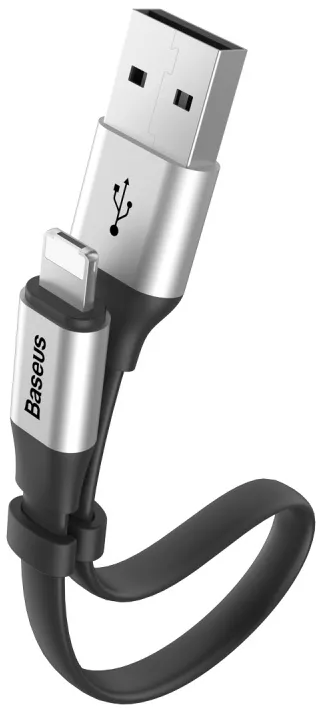 Универсальный кабель Baseus Portable 2-in-1 USB-A to Lightning/micro USB 12w 2.4a 0.23м сable Silver (CALMBJ-0S) - фото 3