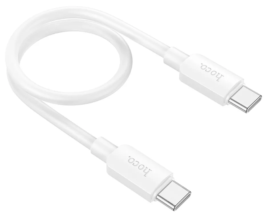 Кабель Hoco X96 Hyper USB Type-C - Type-C 60w 3a 0.25м PD cable White - фото 3