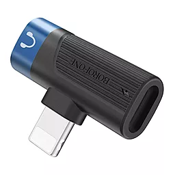 Аудио-переходник Borofone BV14 Lightning - 2xLightning Port Black - фото Аудио-переходник Borofone BV14 Lightning - 2xLightning Port Black