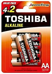 Батарейки Toshiba LR6/AA Red Alkaline 6шт - фото Батарейки Toshiba LR6/AA Red Alkaline 6шт