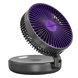 Портативний вентилятор Epik Folding Light Fan 3in1 5000mAh Grey - фото Портативний вентилятор Epik Folding Light Fan 3in1 5000mAh Grey