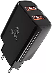 Мережевий зарядний пристрій Ridea RW-21011 Element 2.1a 2xUSB-A ports charger Black