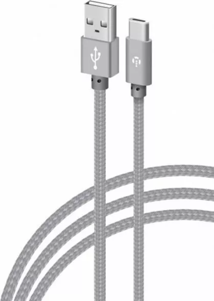 Кабель Intaleo CBGNYT1 USB-A - Type-C 12w 2.4a 1м cable Grey (1283126489136) - фото 2