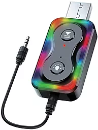 Bluetooth адаптер Walker BTA-320 Car Receiver to AUX 3.5мм Bluetooth v5.3 Black/RGB LED