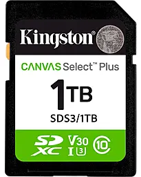 Карта пам'яті Kingston SDXC Canvas Select Plus 1TB UHS-I U3 V30 A1 Class 10 (SDS3/1TB) - фото Карта пам'яті Kingston SDXC Canvas Select Plus 1TB UHS-I U3 V30 A1 Class 10 (SDS3/1TB)