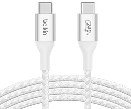 Кабель Belkin USB Type-C - Type-C 240w 5a 2м PD cable White (CAB015BT2MWH)