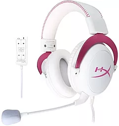 Навушники HyperX II Gaming Headset White/Pink (KHX-HSCP-PK) - фото Навушники HyperX II Gaming Headset White/Pink (KHX-HSCP-PK)