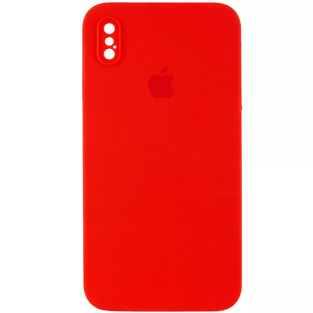 Чехол Silicone Case Full Camera Square для Apple iPhone X, iPhone XS Red - фото 1