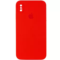 Чехол Silicone Case Full Camera Square для Apple iPhone X, iPhone XS Red
