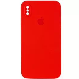 Чохол Silicone Case Full Camera Square для Apple iPhone X, iPhone XS Red - фото Чохол Silicone Case Full Camera Square для Apple iPhone X, iPhone XS Red