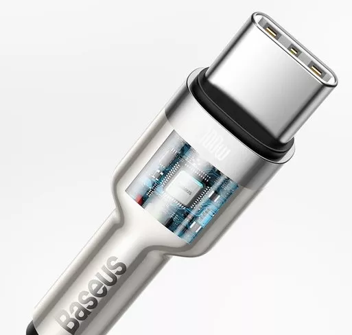 Кабель Baseus Cafule USB Type-C - Type-C 100w 5a 1м PD cable White (CATJK-C02) - фото 4