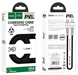 Кабель Hoco U64 Superior USB Type-C - Lightning 1.8w 3a 1.2м PD сable Black - мініатюра 4 Кабель Hoco U64 Superior USB Type-C - Lightning 1.8w 3a 1.2м PD сable Black - мініатюра 4